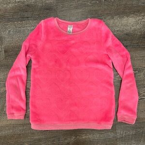 Carter’s girls size 12 bright pink heart fleece valentine’s sweatshirt
